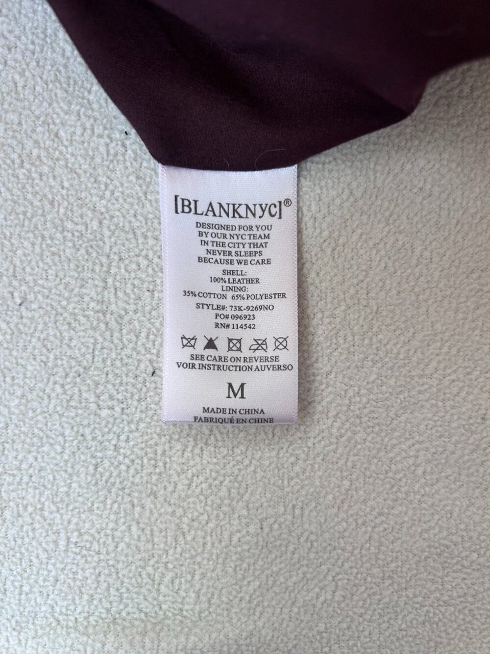 BLANKNYC 100% Leather Moto Jacket | Women's Medium | Burgundy Suede - Picture 4 of 4